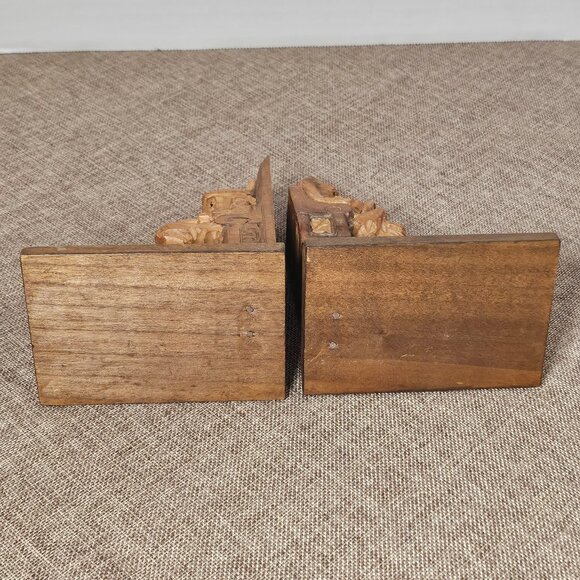 Carved Wood Sculptures of Don Quixote and Sancho Paza Bookends From Literary Cla - Picture 11 of 13